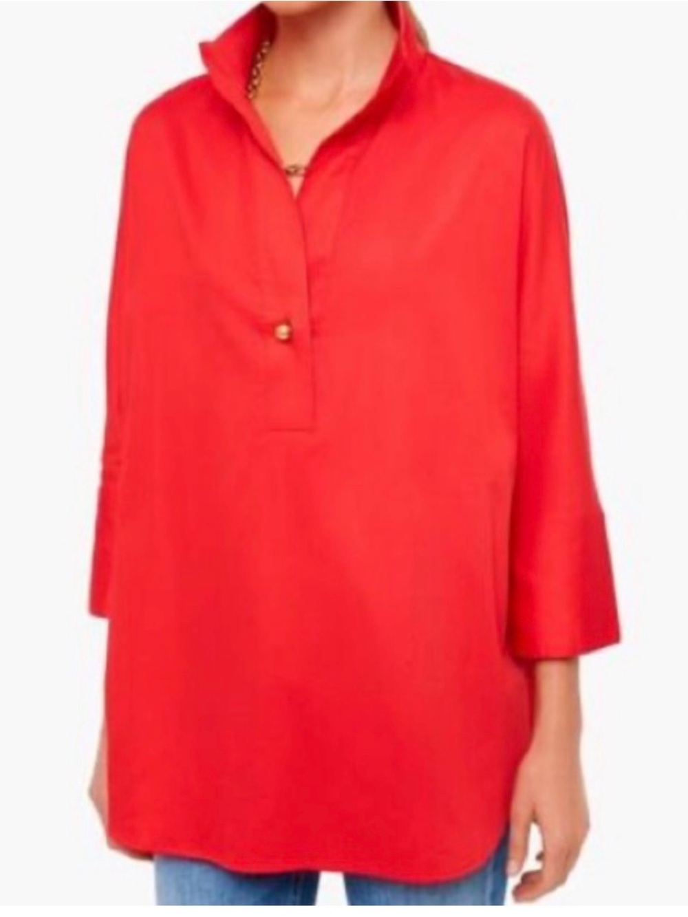 Tuckernuck Willow Tunic Poppy Red Coastal Preppy Quiet Luxury Top XXS